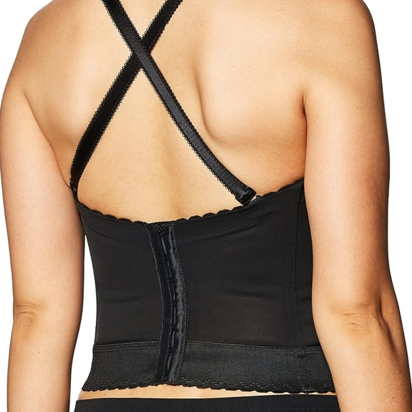 GODDESS Black Lace Underwire Structured Bustier Bra with Detachable Straps - 38C - Picture 7 of 14